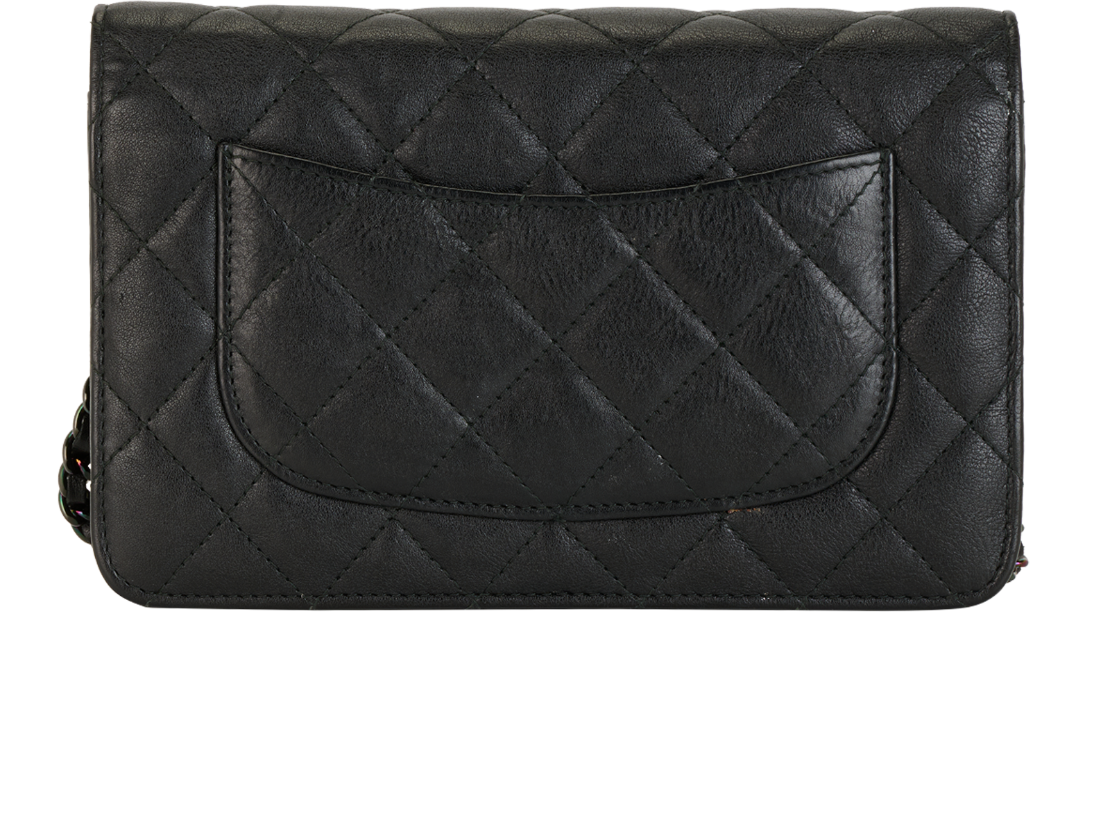 So Black Wallet On Chain, &pound;2,200, Handbags, Black, Lambskin Leather, Back view